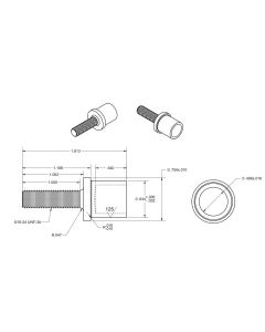 AN490HT11P-SDM 0.634 - Male Threaded Insert (fits 0.634 tube)