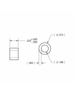 Brass Bushing .188" x .313" x .222"