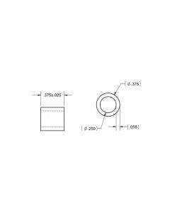 Aluminum Bushing .259" x.375" x .375"