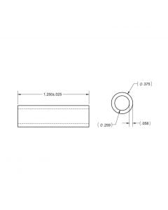 Aluminum Bushing .259" x .375" x 1.25"