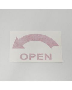 Vinyl Decal, Red Arrow "Open", Left