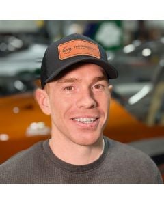 Black Trucker Style Hat with Leather Patch